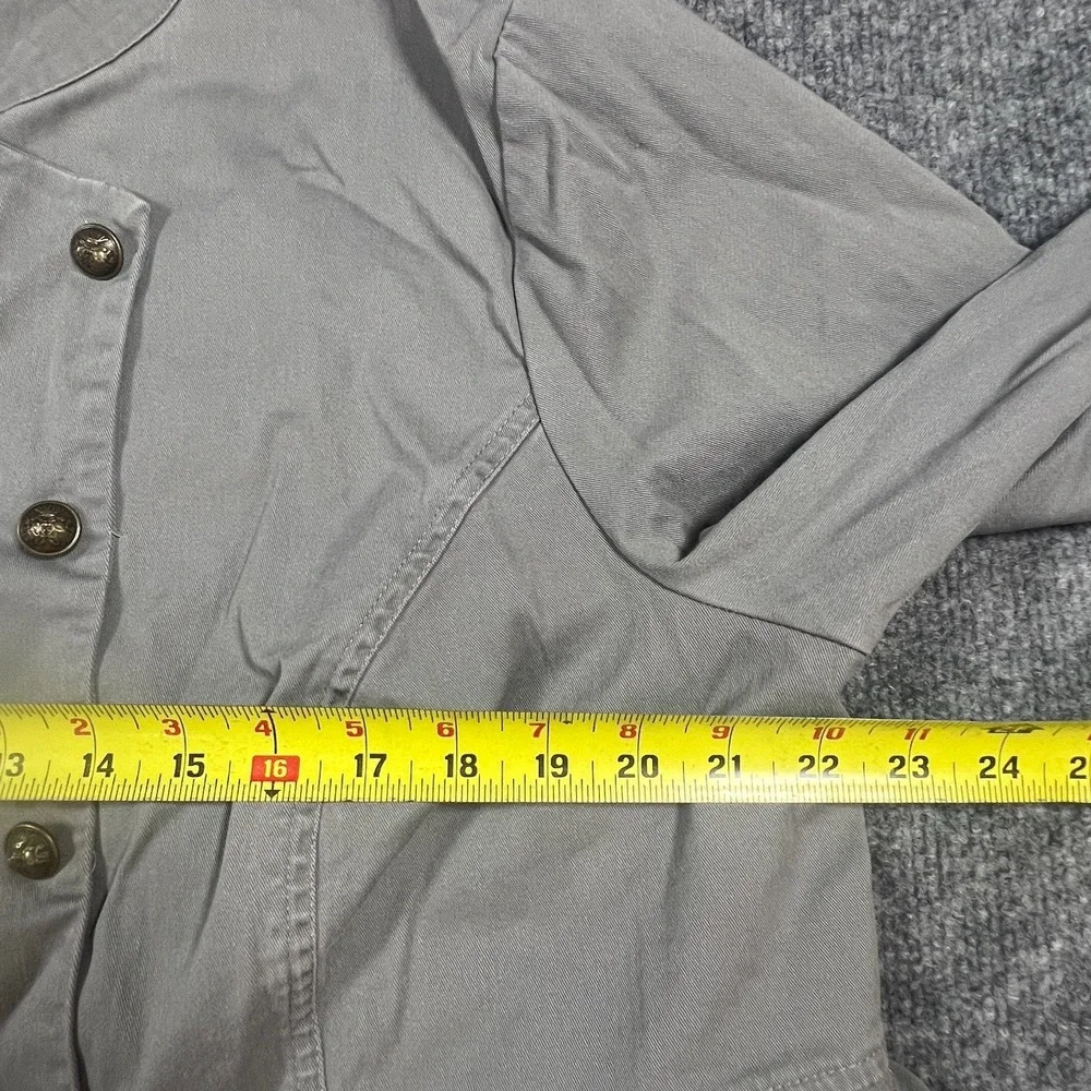 Torrid Twill Fabric Mixed Anorak Womens 2 Gray Cotton Button Front‎ Long Sleeves